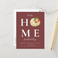 modern burgundy pumpkin moving announcement