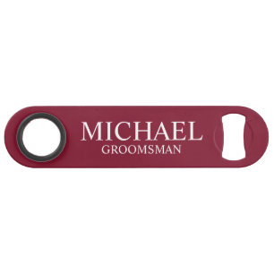 Modern Burgundy Red Personalised Groomsman