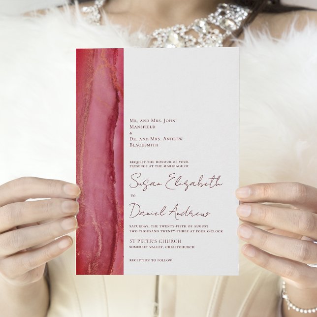 Modern Burgundy Red Wedding Invitation (Creator Uploaded)
