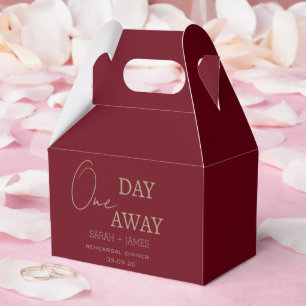 Modern Burgundy Rehearsal Dinner Wedding Party Favour Box