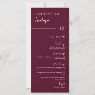 Modern Burgundy Thank You Table Escort Card Menu
