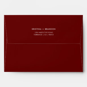 Modern Burgundy Wedding Address Envelope