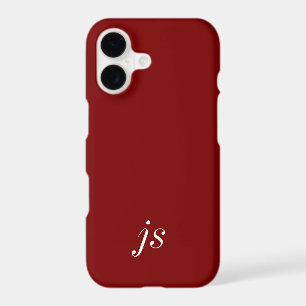 Modern Burgundy White Monogram Name