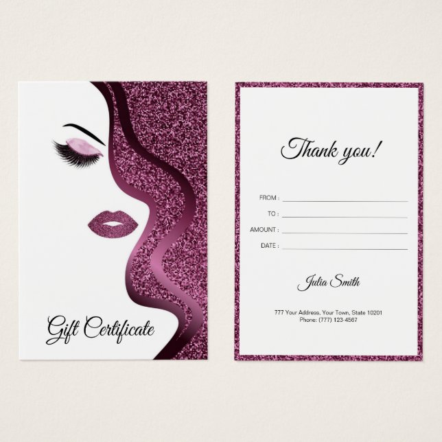 Modern Burgundy with Glitter Effect  (Front & Back)