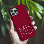 Modern BurgundyMonogram Initials Contemporary iPhone 16 Pro Max Case<br><div class="desc">Modern Burgundy Monogram Initials Contemporary Phone 16 Pro Max Cases features a your custom personalised monogram in modern script typography. Perfect for family and friends for birthdays,  Christmas,  holidays,  Mother's Day,  Father's Day and more. Designed by ©2024 Evco Holidays www.zazzle.com/store/evcoholidays</div>