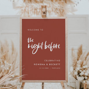 Modern burnt brick Welcome to the night before Poster