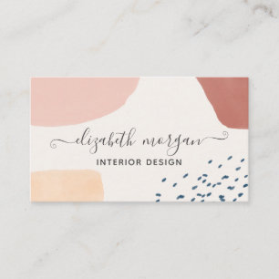Modern Burnt Orange Pink Signature Script  Business Card