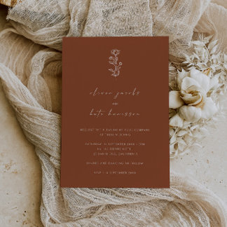 Modern Burnt Orange Terracotta Wedding Invitation