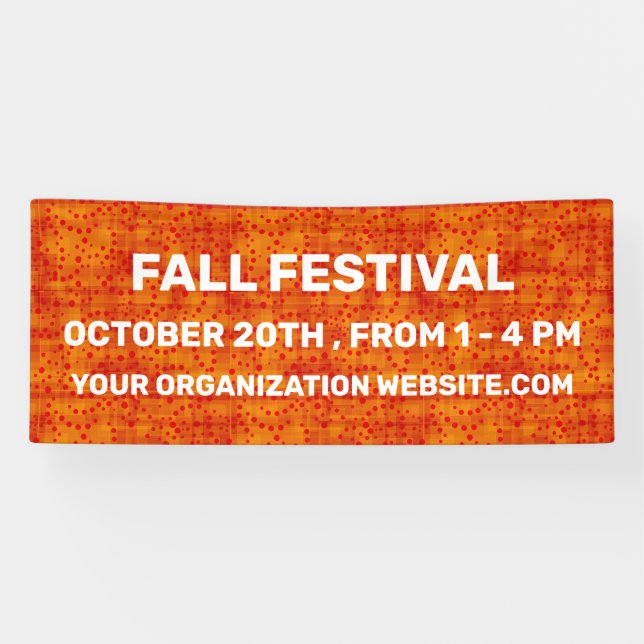 Modern Burnt Orange Watercolor Fall Festival Banner (Horizontal)