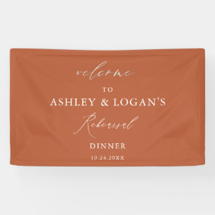 Modern Burnt Orange Wedding Rehearsal Dinner  Banner