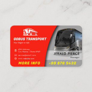 Modern Bus Company   Red Business Card