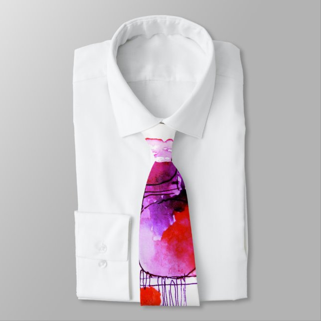 Modern Business Abstrac Pink Blue Tie (Tied)