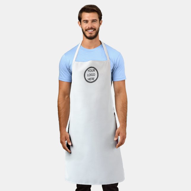 Modern Business Add Your Logo Personalised Apron (Worn)