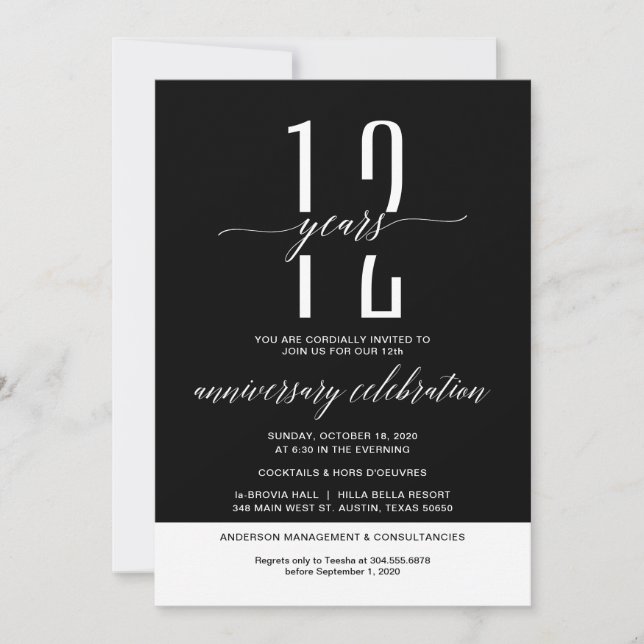 Modern Business Anniversary Party Celebration Invitation (Front)