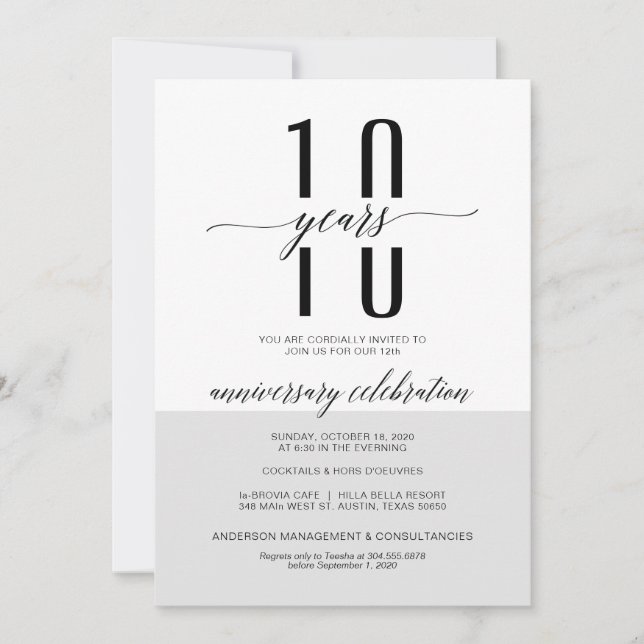 Modern Business Anniversary Party Invitation cards (Front)