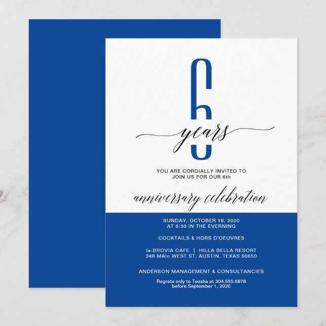 Modern Business Anniversary Party Invitation cards (Front/Back)