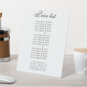 Modern Business Beauty Salon Price List Pedestal Sign