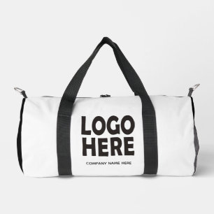 Modern business black custom logo promotional duffle bag