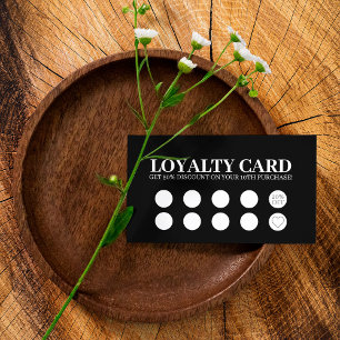 Modern Business Black Discount Loyalty Card