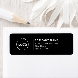 Modern Business Black & White Return Address