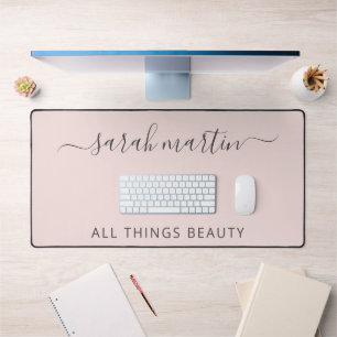 Modern Business Blush Pink Elegant Desk Mat