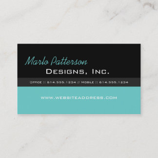 Modern Business Card :: Black & Turquoise