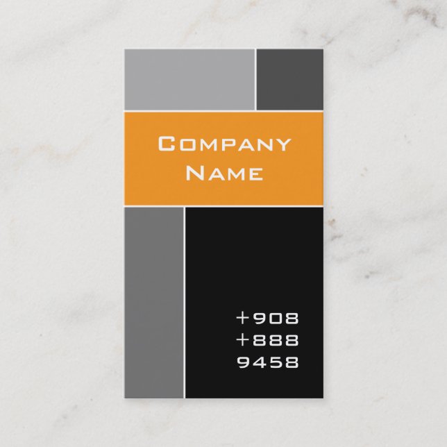 Modern Business Card Construction Orange Grey (Front)