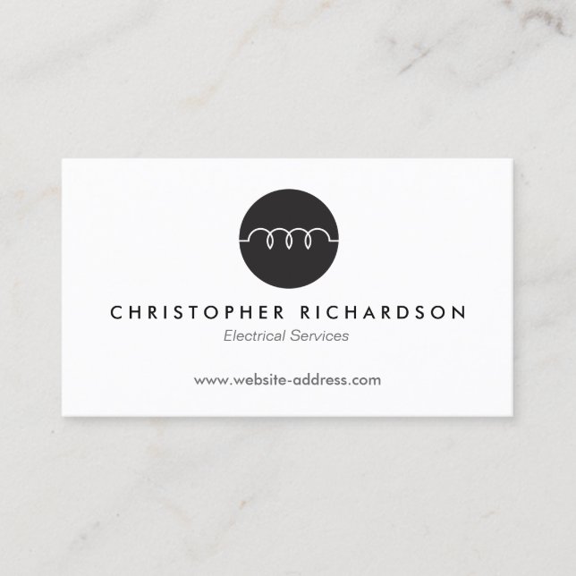 MODERN BUSINESS CARD FOR ELECTRICIANS, ELECTRICAL (Front)