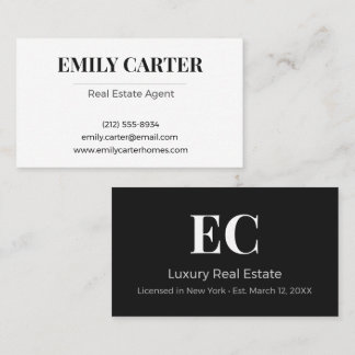 Modern Business Card Minimalist Black White 