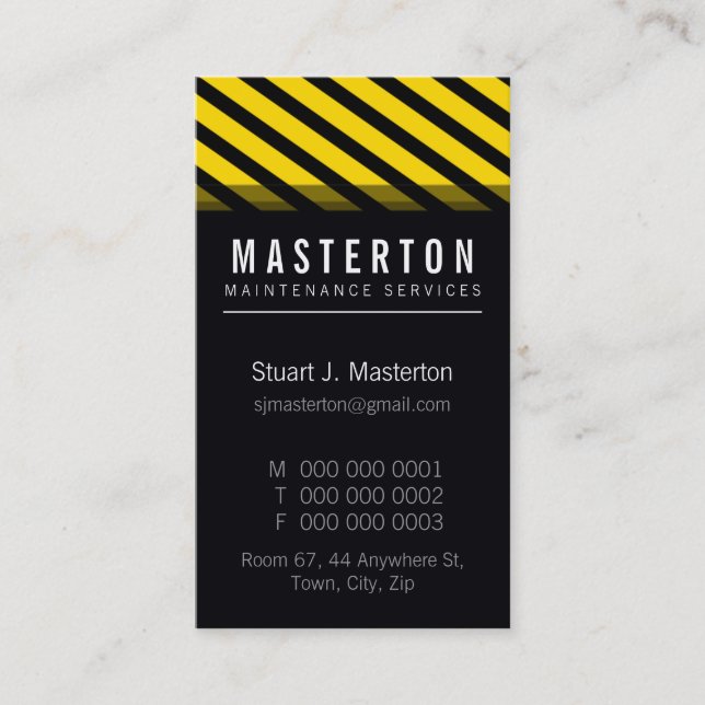 MODERN BUSINESS CARD :: warning stripes 2P (Front)