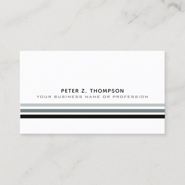 modern business card with 3 thin lines on white (Front)