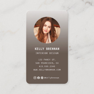 Modern Business Card with Photo and Social Media