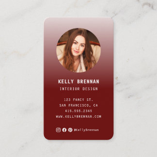 Modern Business Card with Photo and Social Media