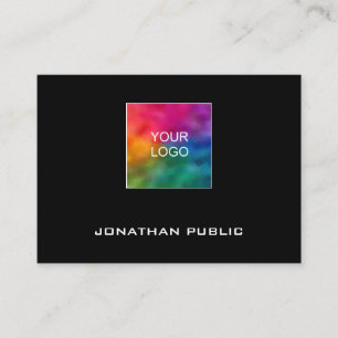 Modern Business Cards Add Upload Logo Black
