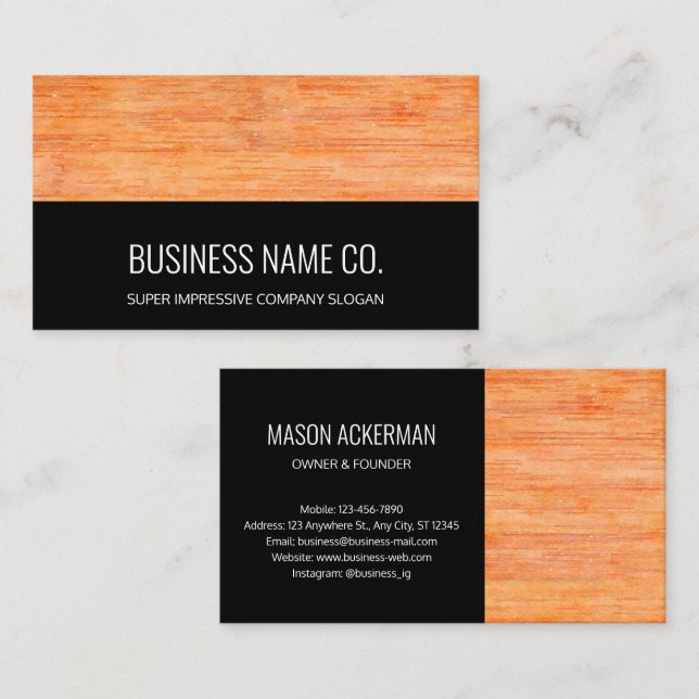Modern Business Cards-Flooring Service Black Card (Front/Back)