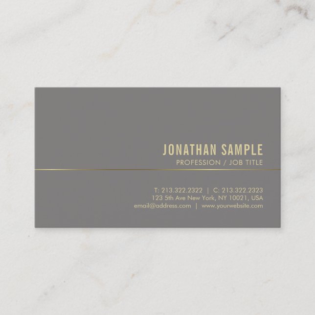 Modern Business Cards Gold Elegant Professional (Front)