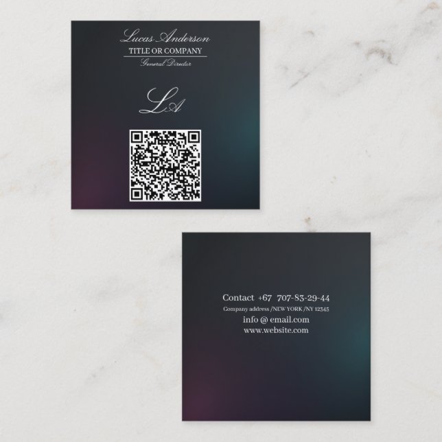  Modern business cards qr code,editable,gradient (Front/Back)
