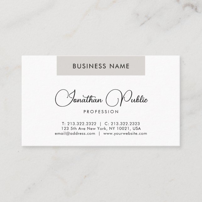 Modern Business Cards Script Name Custom Template (Front)