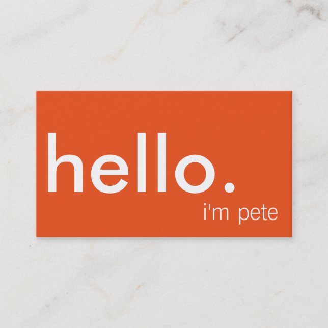 Modern Business Casual Hello Business Card (Front)