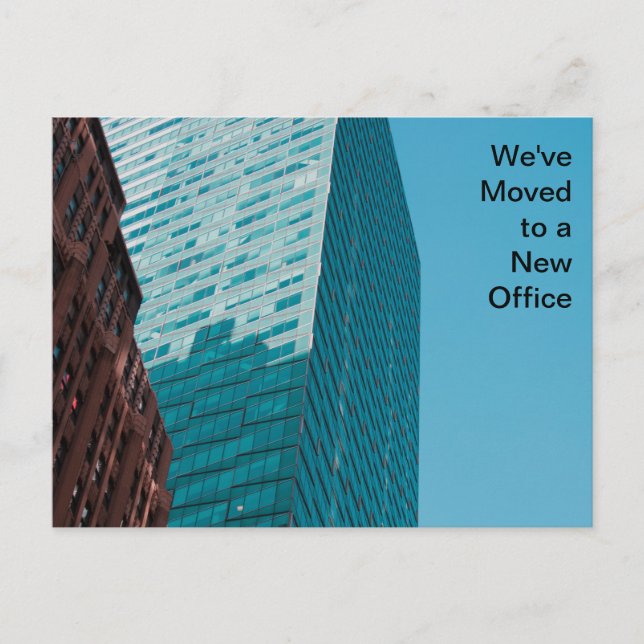 Modern Business Change of Address Building Photo Postcard (Front)
