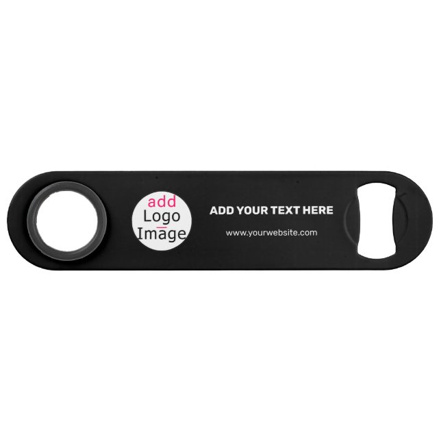 Modern Business Chic Customisable Add Logo Black  (Front (Horizontal))