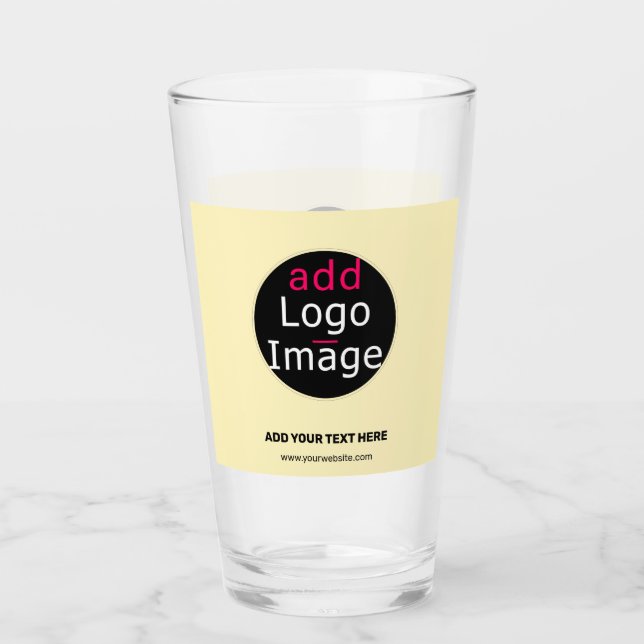 Modern Business Chic Customisable Add Logo Vanilla Glass (Front)