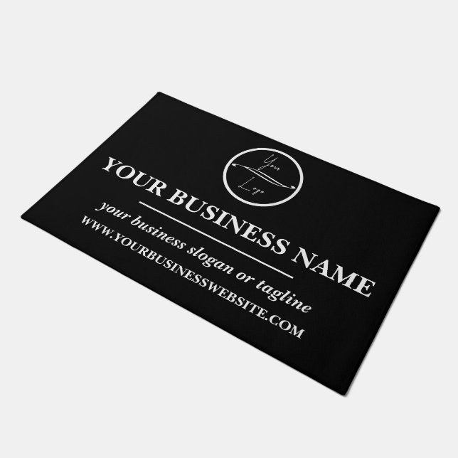 Modern Business Company Corporate Custom Logo Doormat (Angled)
