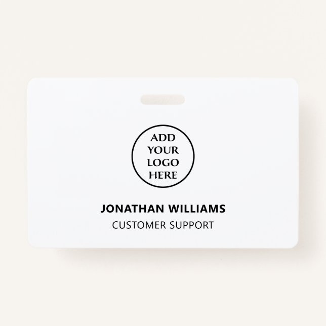 Modern Business Company Logo Staff Name Job Title ID Badge (Front)