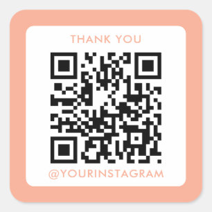 modern business company marketing qr code square sticker