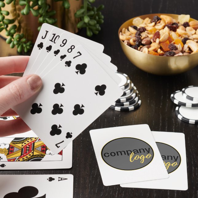 MODERN BUSINESS COMPANY OWN LOGO WHITE PROMOTIONAL PLAYING CARDS (In Situ)