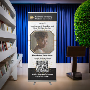 Modern Business Company Professional Logo QR Code Retractable Banner
