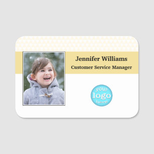 Modern Business Corporate Logo Employee Photo ID Name Tag