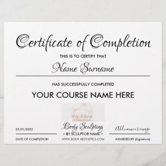 Modern business course certificate of completion