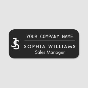 Modern Business Custom Company Monogram Logo Name Tag